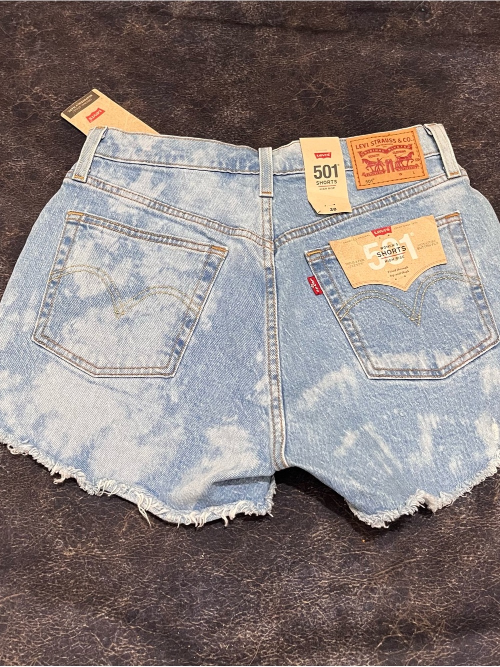 Levi's Light Blue Acid-Wash High-Waist Denim Shorts - Picture 2 of 4
